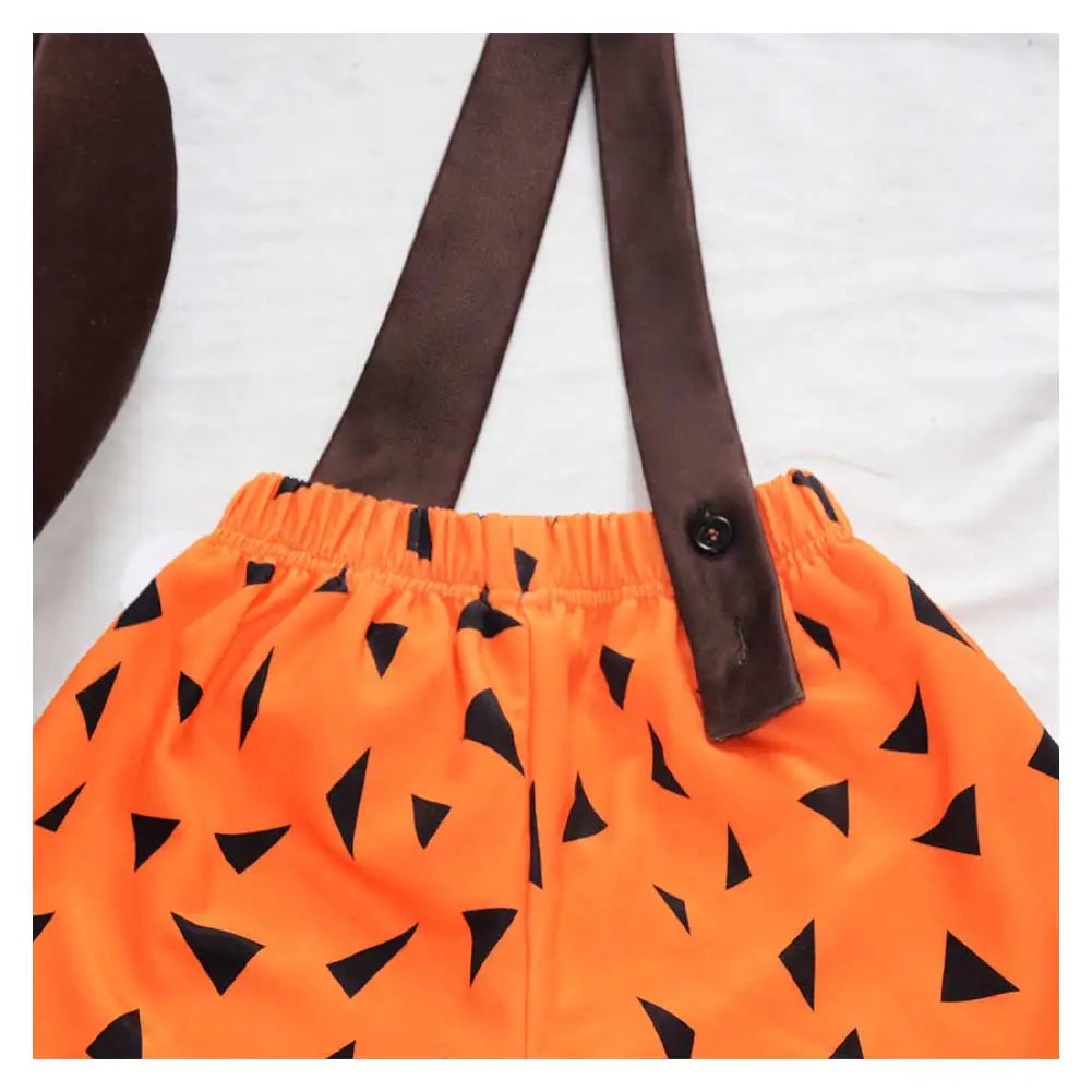Flintstone Cosplay Costume Cartoon Animated Flintstones Roleplay Uniform Hallowmas Party Outfits Carnival Role Play Suits Good Vibrations