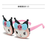 Kawaii Sanrio Kuromi Children's Sunglasses Little Girl Cartoon Flip Sunglasses My Melody Sun Protection Sunglasses Glasses Good Vibrations