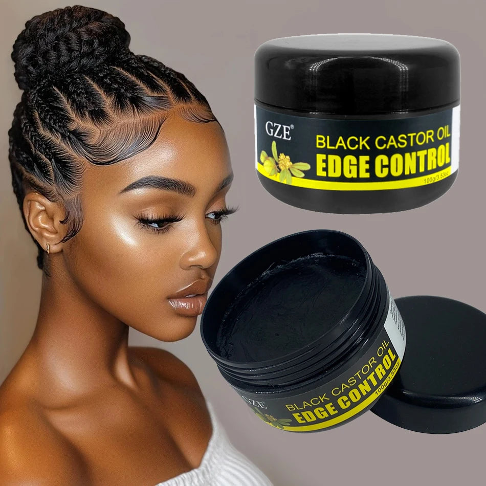 GZE African Black Castor Extra Hold Braid,Contains Black Castor Oil & Coconut Oil Edge Control, Hair Wax Gel for Women Good Vibrations