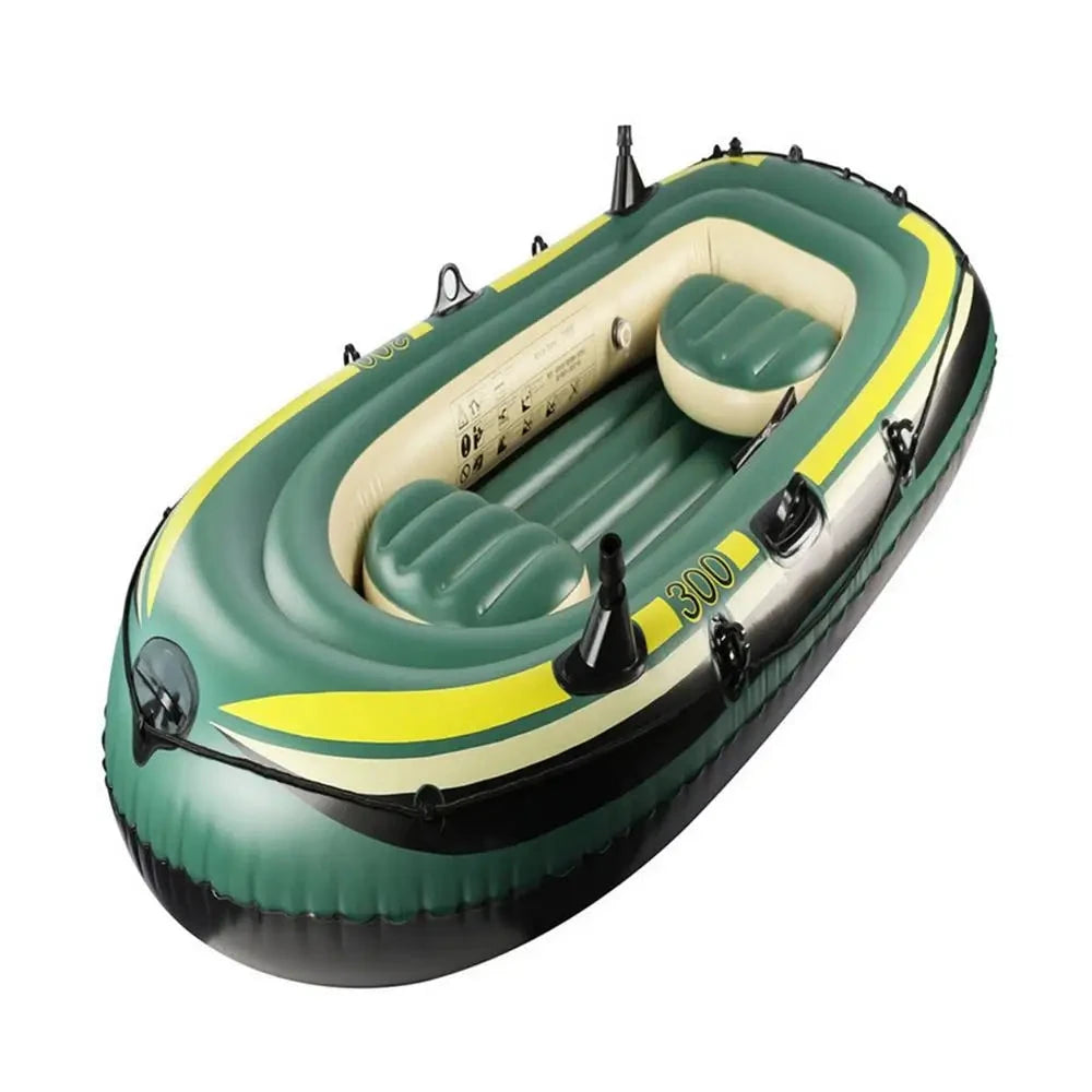PVC Inflatable Boat Foldable InfLatable Fishing Boat Rafting Fishing Boat Heavy Duty Fishing Drifting Inflatable PVC Boat Set Good Vibrations