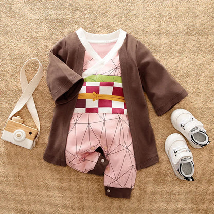 Newborn Baby Anime Cape Style Children Long Sleeve Cotton Bodysuit, Cute Kids Boys Girls Romper Good Vibrations
