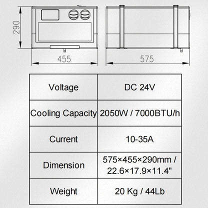 RV Air Conditioner Unit 24V Portable Installation Wide-Range Cooling Electric Vehicle Air Conditioning for Boat Yacht Good Vibrations