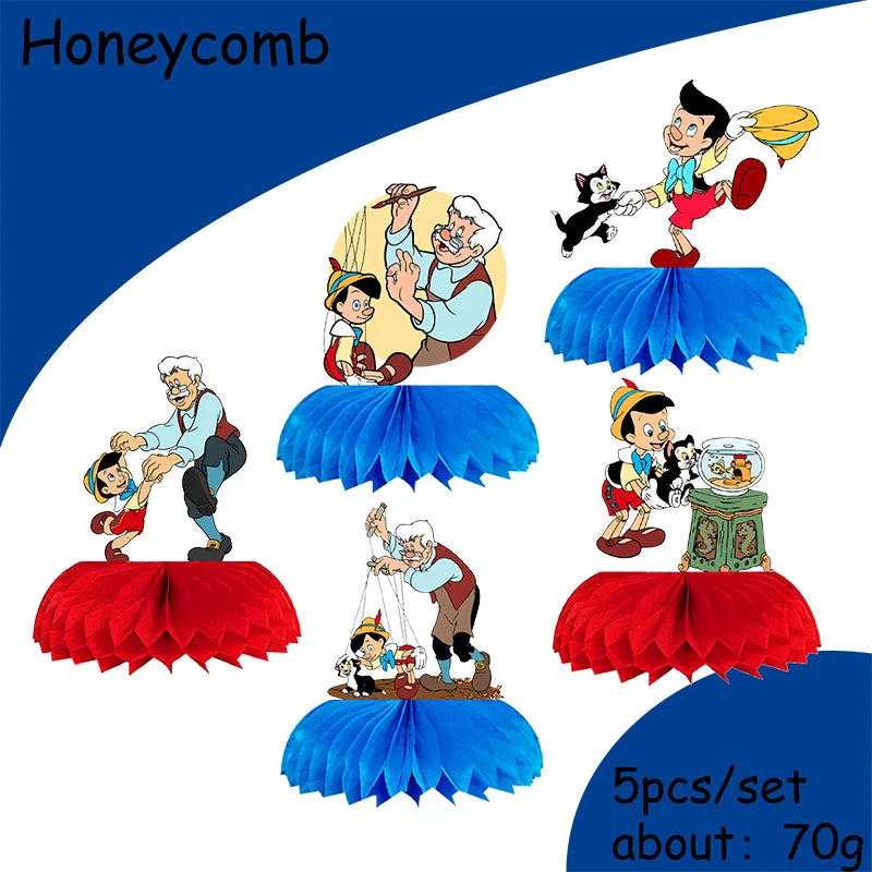 The Adventures of Pinocchio  Birthday Party Decorations Paper Tableware Cake Topper Latex Balloons Baby Shower Party Supplies Good Vibrations