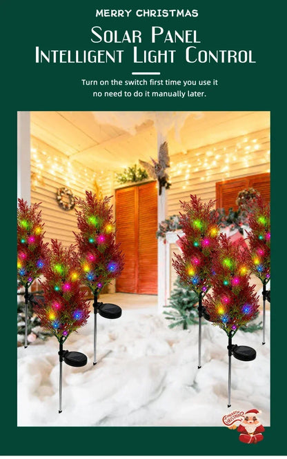 2025 Hot Outdoor Decoration Christmas Tree Light Solar Charging Simulation Pine Tree 20 LED Lawn Light Garden Decoration Light Good Vibrations