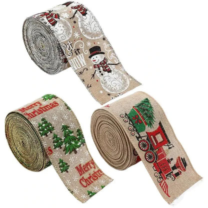 Christmas Ribbon Holiday Wreath Tie Decorative Bow Accessories Wired Edge Ribbon  Holiday Packaging Streamer  ﻿ Good Vibrations