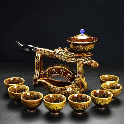 Porcelain Gaiwan Chinese Tea Set Complete Set Puer Chinese Portable Tea Set Luxury Vintage  Tea Ceremony Good Vibrations