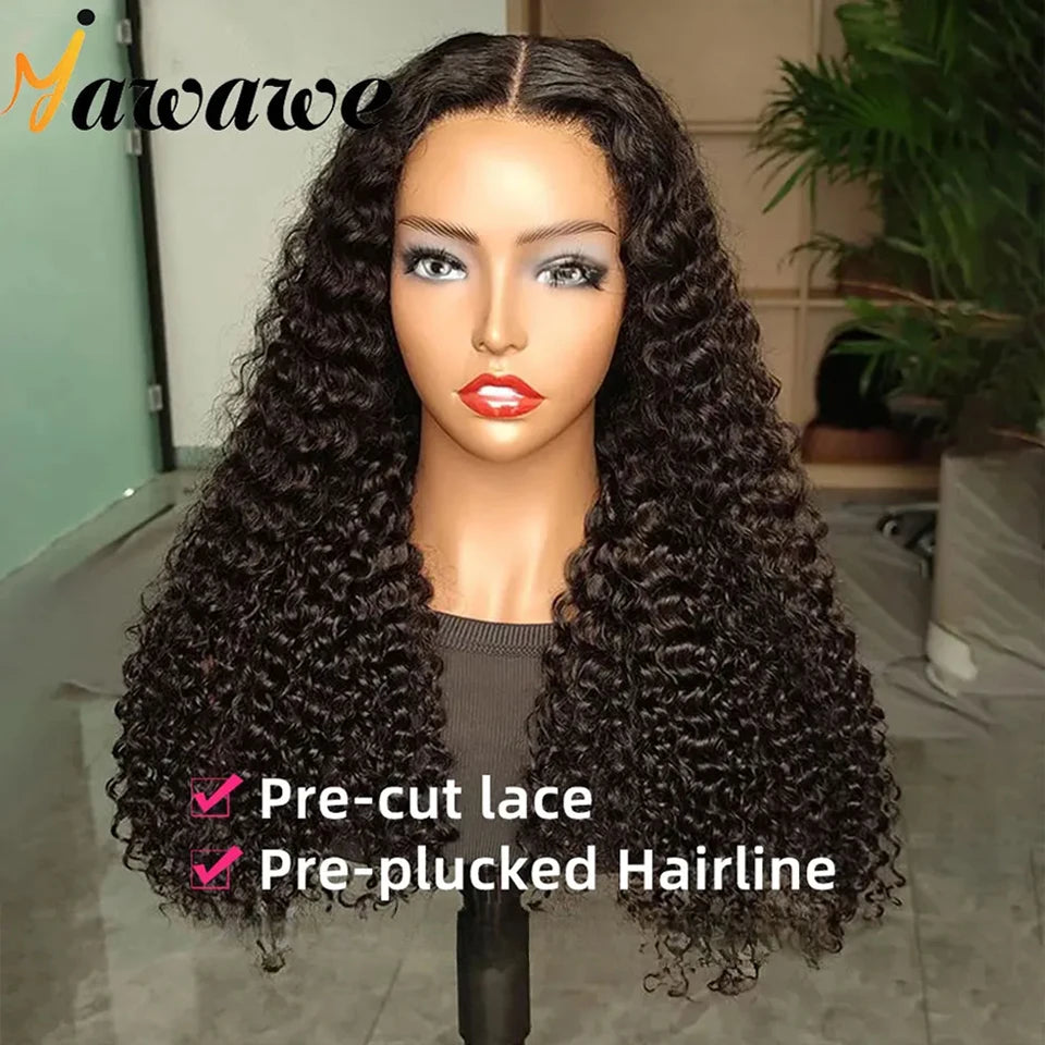 YAWAWE Glueless Wig Human Hair Ready To Wear Water Wave Pre-plucked 13x6 Lace Frontal Wigs For Women HD Lace Wigs Clearance Sale Good Vibrations