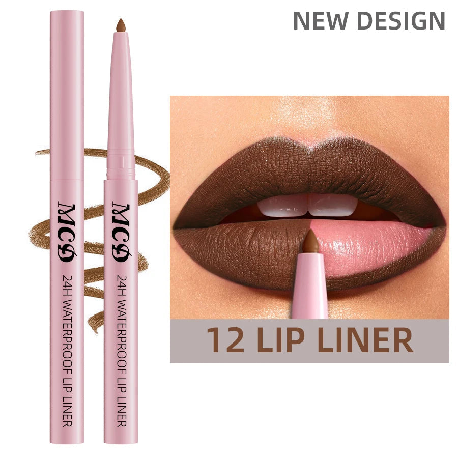 1PC Waterproof Matte Lip Liner Contours Lips in Shades Sexy Red Lipstick Natural Color Lip Makeup Hydrating Lip Cosmetic Gifts Good Vibrations