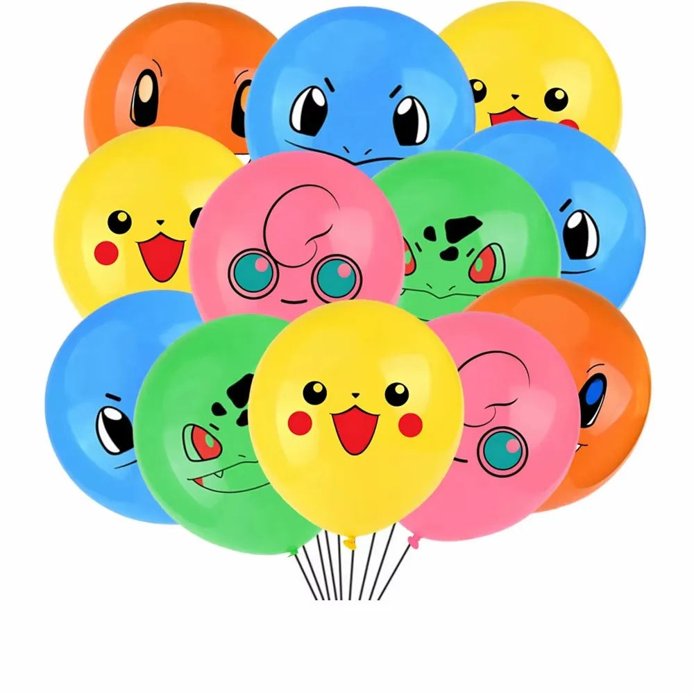 Pokemon Birthday Party Supplies Pikachu Decoration Banner Balloons Tableware Set Plates Napkins Baby Shower Children's Toy Gifts Good Vibrations