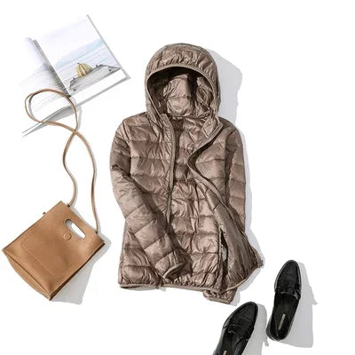 2021 New 90% Duck Down Jacket Women Autumn Winter Coat Lady Ultralight Down Jacket Good Vibrations