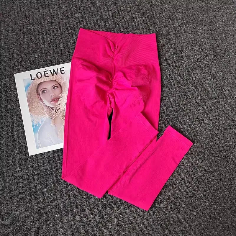 High-end Yoga Pants Women Fitness Leggings High elastic Sports Pants Push UP Tights Running Leggings Breathable Gym Leggings Good Vibrations
