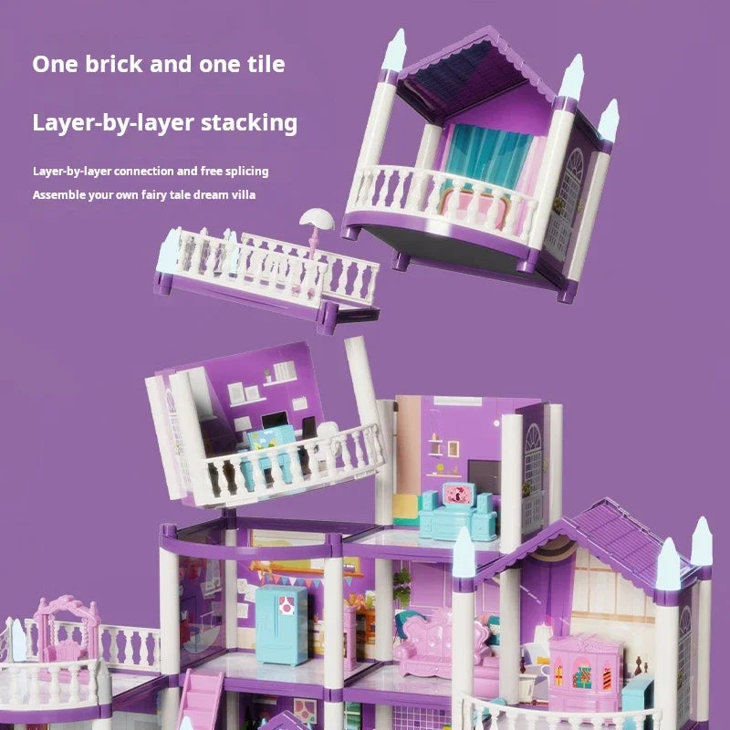 Puzzle DIY Toy Villa Houseplay Educational Large Size Bigger Enjoyable And Fun Doll House House Set Of Toys Good Vibrations