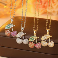 A Cherry Necklace Pendant, Copper Material Inlaid With Zircon Series, Fashionable And Simple Ins Style Good Vibrations Adult Super Store