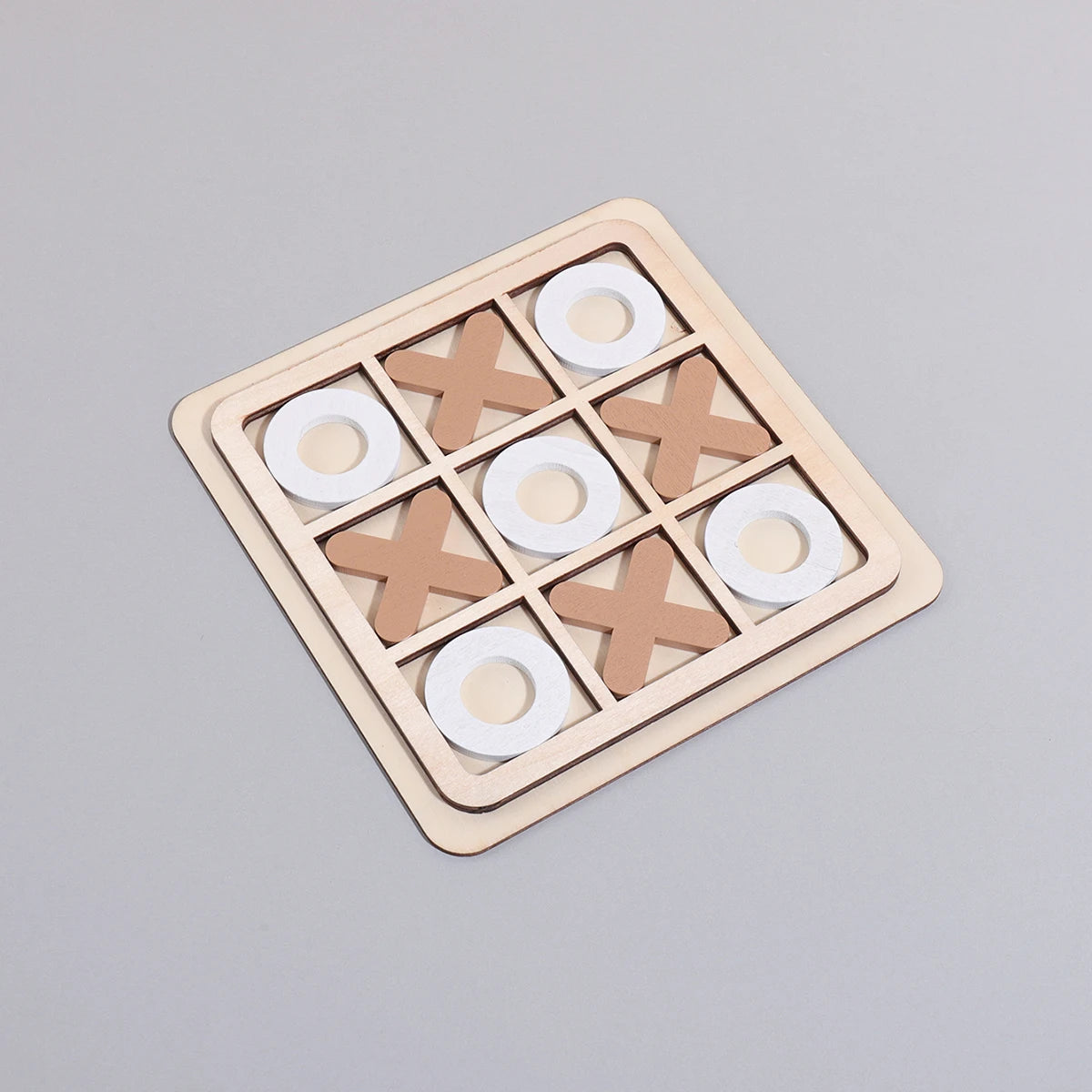 1 set of XO three-in-a-row tic-tac-toe wooden toys, casual battle puzzle board game,  Children's teaching supplies Good Vibrations