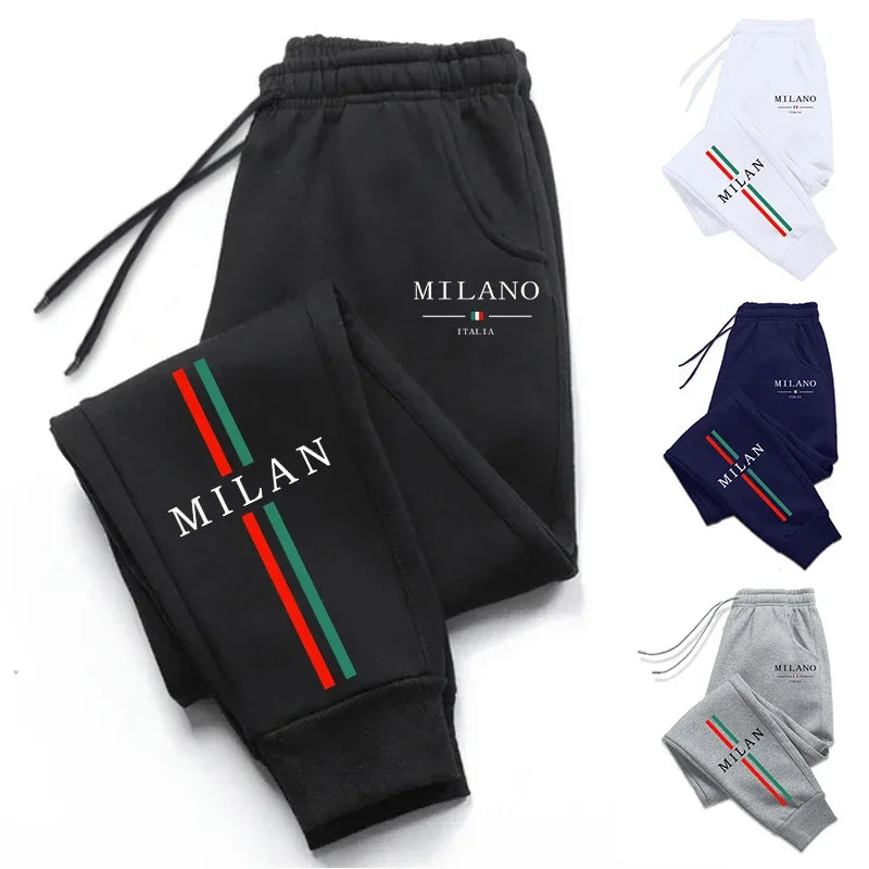 2025 Hot Sale Milan City Printed Jogger Pants High Quality Men's Autumn Winter Casual Sports Sweatpants Outdoor Running Wear Good Vibrations