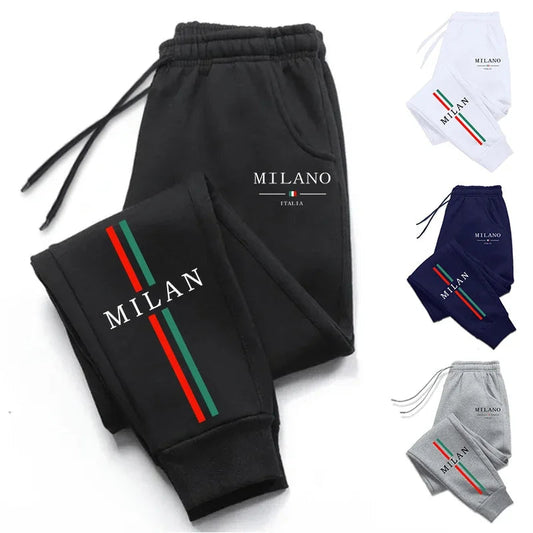 2025 Hot Sale Milan City Printed Jogger Pants High Quality Men's Autumn Winter Casual Sports Sweatpants Outdoor Running Wear Good Vibrations