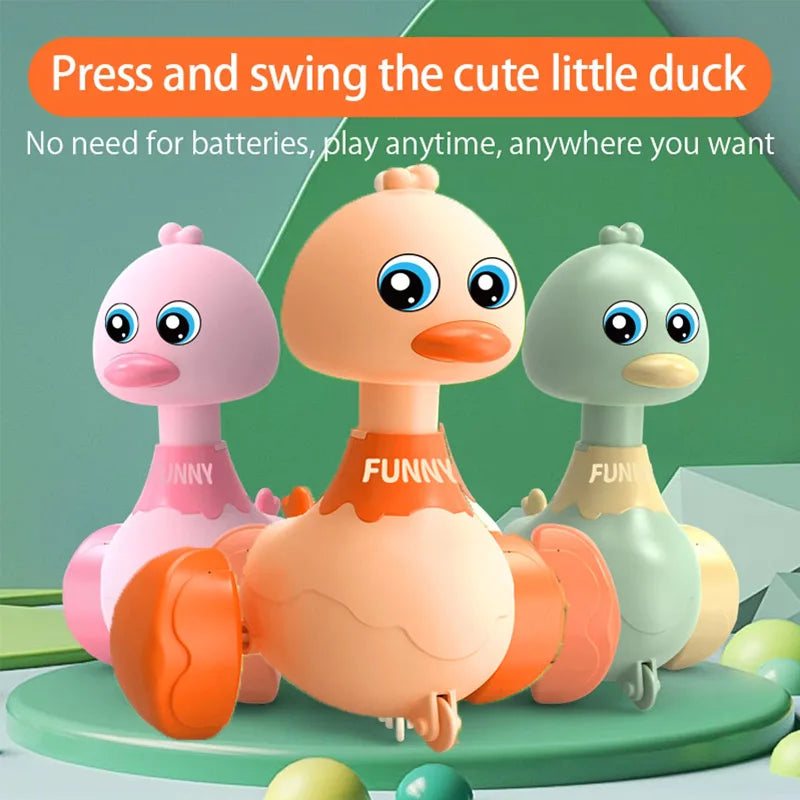 Baby Toy Swing Duck Toy Cartoon Press Vehicles Glide Animal Inertia Pull Back Cars Early Education Toys for Toddlers Boys Girls Good Vibrations