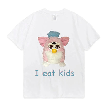Furby T-Shirt Women 100% Cotton Plus Size Fashion O-Neck Casual Streetwear Harajuku Vintage Cool Oversized Unisex Tee Good Vibrations