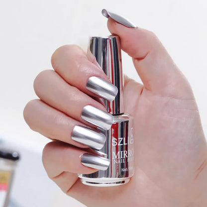 Mirror Effect Metallic Nail Polish Purple Rose Gold Silver  Nail Art Polish for Nails Manicure Lacquer Decoration Good Vibrations