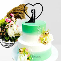 Bride and Groom Wedding Party Cake Topper Decoration Golden Acrylic Mrs & Mrs Engagement Party Cake Toppers Gift Baking Supplies Good Vibrations