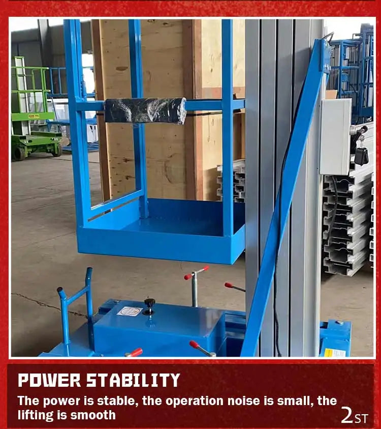Portable residential single lift, lifting height 6m - 10m, aluminum alloy mast lifting work platform, suitable for home use Good Vibrations