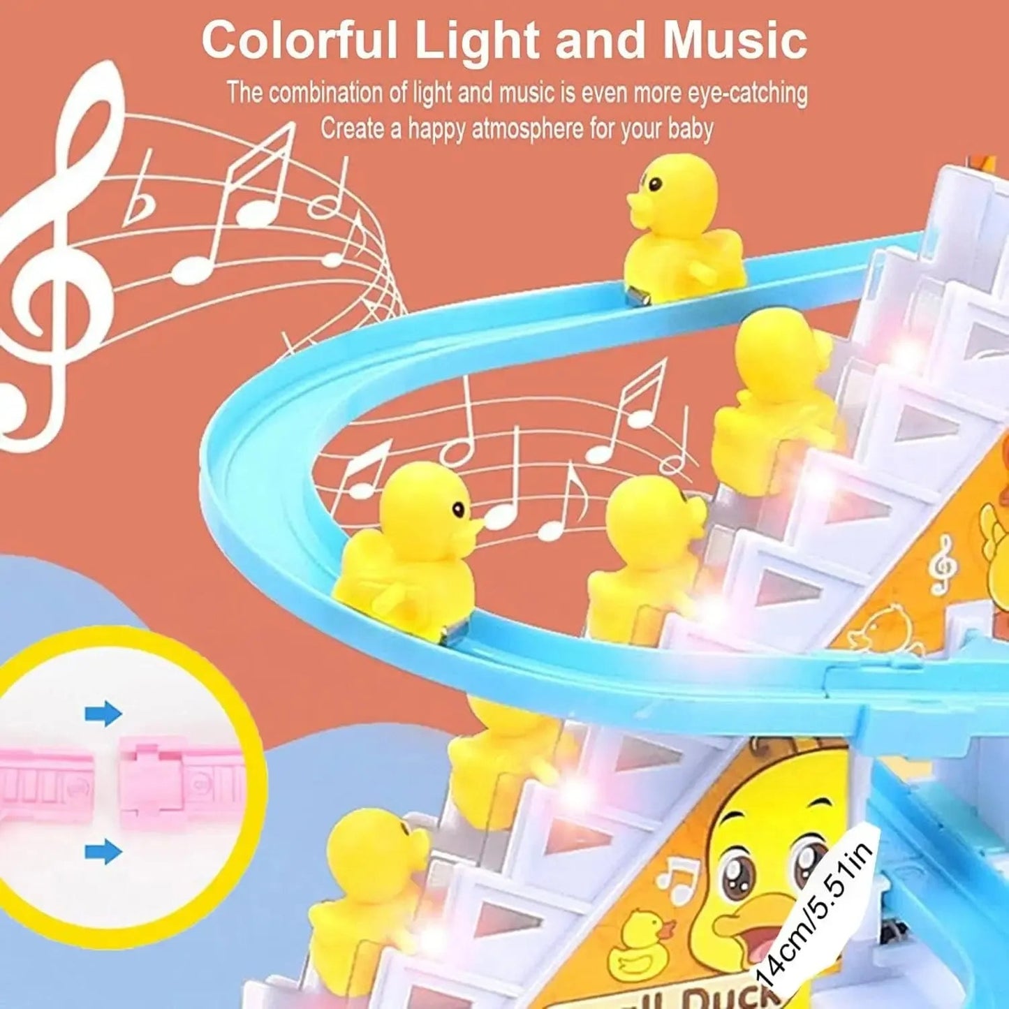 Children's ducklings climb stairs, cute ducks climb stairs, baby electric singing toys, duck slides Good Vibrations