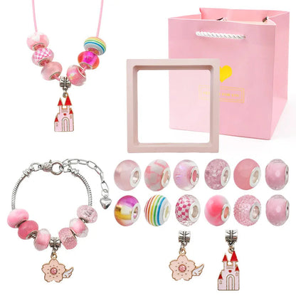 Charm Bracelet Making Kit for Girls Kids Jewelry Making Kit DIY Charm Bracelet Necklace Kit for Crafts Birthday Easter Gifts Good Vibrations