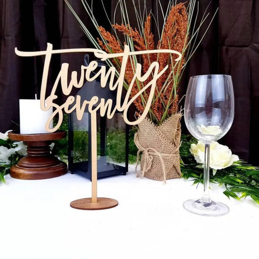 Wedding Wooden Table Numbers With Base Laser Cut Birthday Party Decor Gifts Rustic Custom Wedding Reception Table Centerpieces Good Vibrations