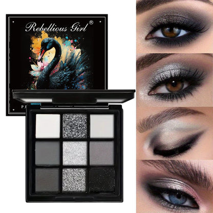 9-Grid Eye Shadow Palette Make-up for Women Glitter Pearlescent Matte Eyeshadow Cosmetics Shimmer Long Lasting Makeup Products Good Vibrations