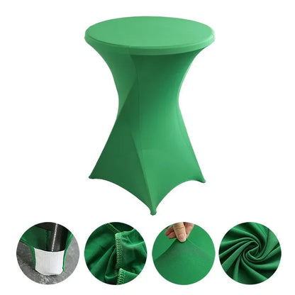 Wedding Birthday Party Decoration Cocktail Spandex Table Covers Round Cloth High Bar Banquet Hotel  Show Solid Colour Good Vibrations