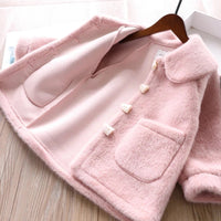 3 4 6 8 10 Years Girls Jacket Autumn Winter Warm Faux Fur Coat For Girls Christmas Princess Outwear Cute Plush Children Clothing Good Vibrations