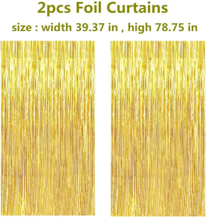 Happy Birthday Banners,Foil Curtain,Pom Poms Flowers,Hanging Swirls,Tissue Paper Balloon For Girls Birthday And Baby Birthday Good Vibrations