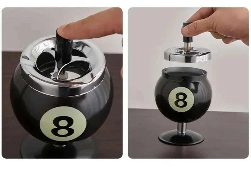 Creative Push Down Cigarette Ashtray Billiards Ball Ashtray Metal Smoking Ash Tray for Indoor or Outdoor Use Good Vibrations Adult Super Store