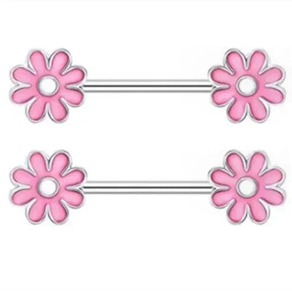 1Pair Green Butterfly Nipple Piercing Jewelry 14G Pink Heart Nipple Rings for Women Flower Nipple Piercing Barbell Pezon Mujer Good Vibrations Adult Super Store