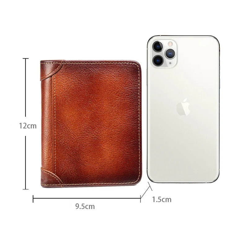 High Quality Genuine Leather Men Wallets Golden Bitcoin Sign Printing Short Card Holder Purse Billfold Men's Wallet BK1003 Good Vibrations