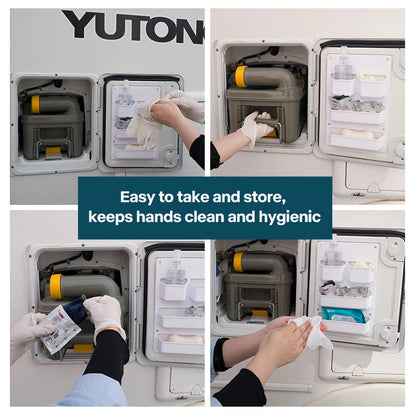 Camper RV Door Organizer Storage Box ABS Compartment Shelf for Motorhome Caravan Van Waste Tank Hatch Good Vibrations