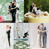 Cake Toppers Dolls Bride and Groom Figurines Funny Wedding Cake Toppers Stand Topper Decoration Supplies Marry Figurine Good Vibrations