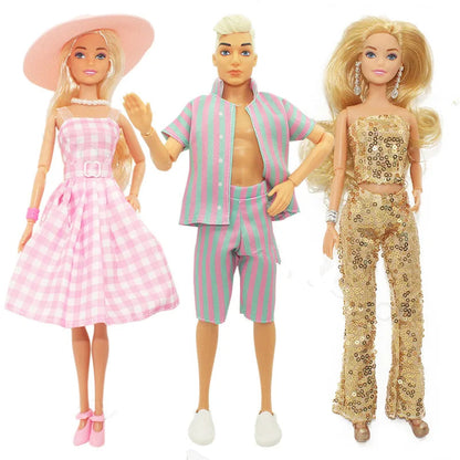 New 30cm Height Female/ Male Doll Couple Doll with Clothes Suit Dress Up Toys for Children Good Vibrations