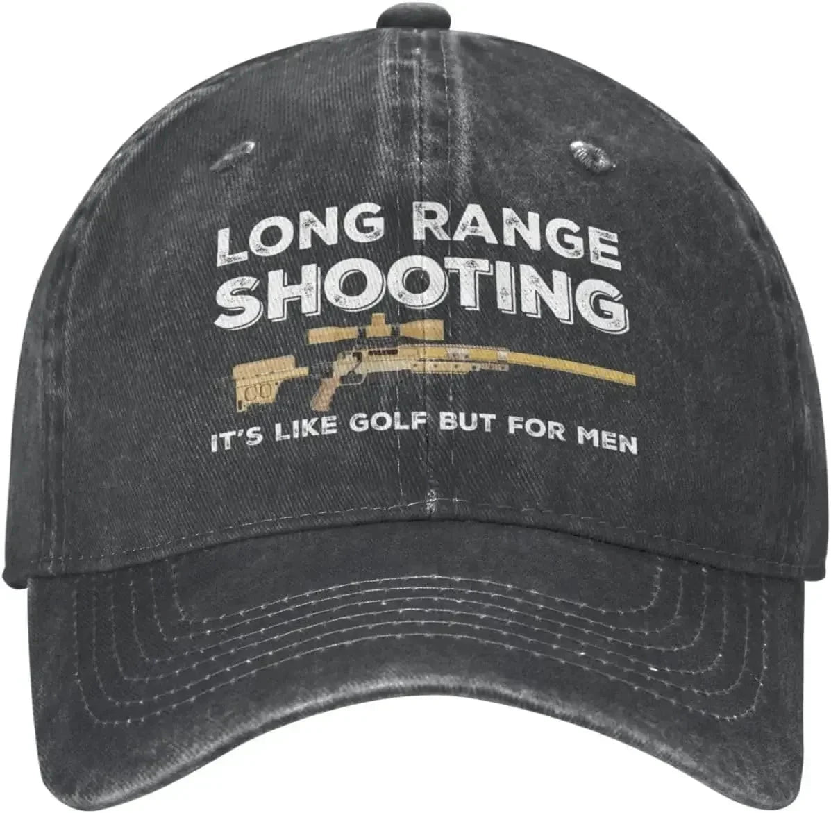 Funny Hat Long Ranges Shooting It's Like Golf But for Men Hat for Men Dad Hats Vintage Cap Good Vibrations