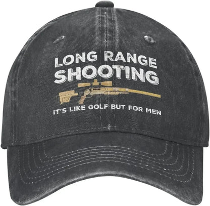 Funny Hat Long Ranges Shooting It's Like Golf But for Men Hat for Men Dad Hats Vintage Cap Good Vibrations