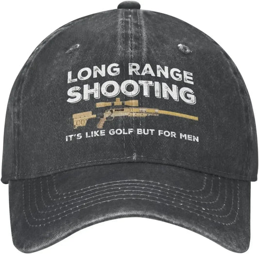 Funny Hat Long Ranges Shooting It's Like Golf But for Men Hat for Men Dad Hats Vintage Cap Good Vibrations