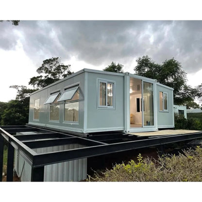 40ft Expandable Prefab House, 3 Bedroom Mobile Tiny Home with Kitchen & Bathroom. Good Vibrations