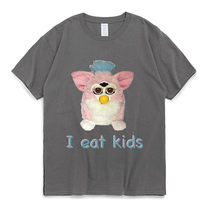 Furby T-Shirt Women 100% Cotton Plus Size Fashion O-Neck Casual Streetwear Harajuku Vintage Cool Oversized Unisex Tee Good Vibrations