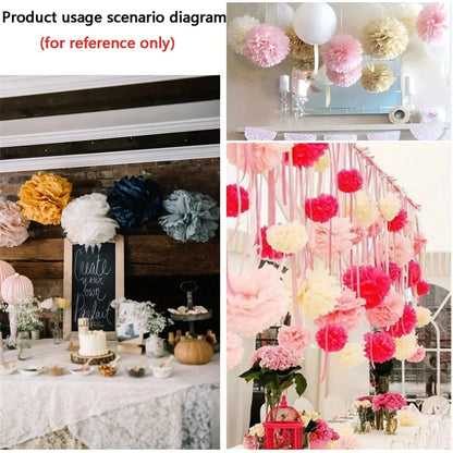 12pcs Red, Blue and White Party Decoration Ceiling Wall Hanging Tissue Flowers Decorations for Wedding Independence Day Good Vibrations