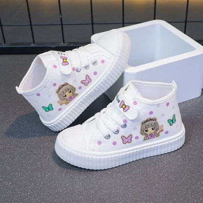 Multi Colored Kids Casual Shoes Cartoon Mid Top Anti Slip Spring Autumn Outdoor Kids Canvas Shoe Sizes 26-37 Sandalias De Mujer Good Vibrations