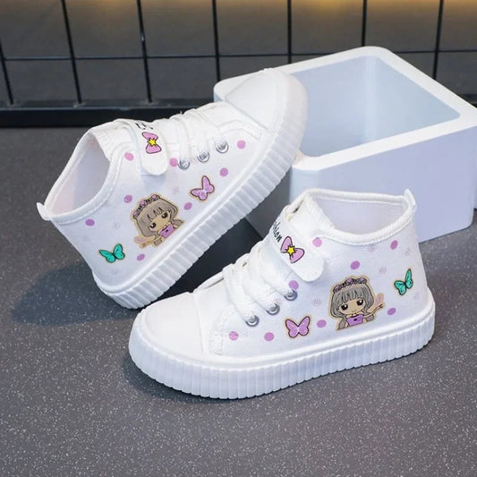 Multi Colored Kids Casual Shoes Cartoon Mid Top Anti Slip Spring Autumn Outdoor Kids Canvas Shoe Sizes 26-37 Sandalias De Mujer Good Vibrations