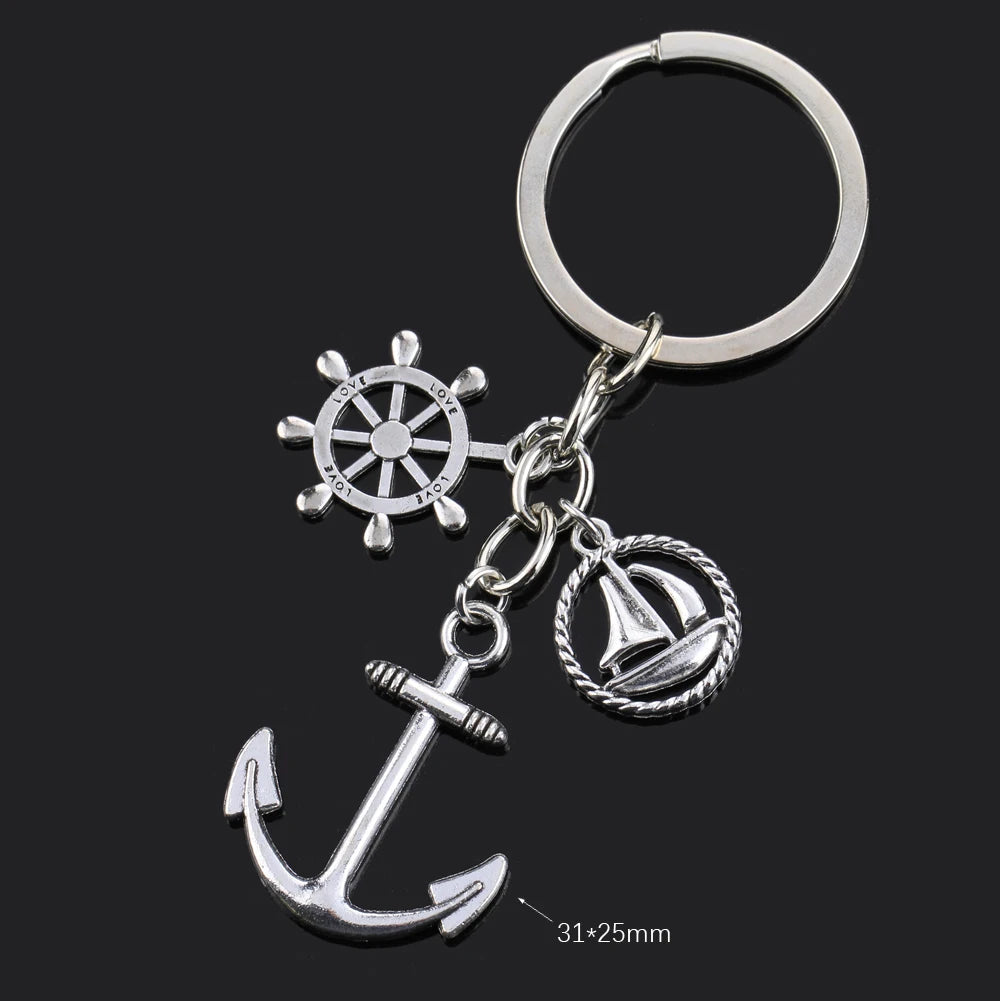 Fashion Animal Women Keychain Car Moon Cat Dog Love Heart Key Chain Friends Gift Jewelry Bag Pendant Wing Evil Eye Angel Turtles Good Vibrations