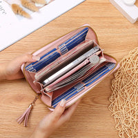 Fashion Zipper Wallets Womens Long Purses Handbags Coin Purse Cards Holder PU Leather Billfold Wallet Good Vibrations