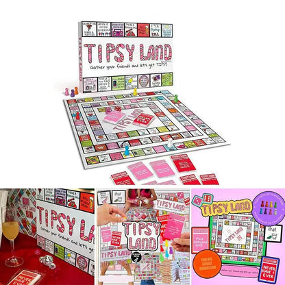 Tipsy Land Party Board Game, Fun Drinking Game for Friends Good Vibrations