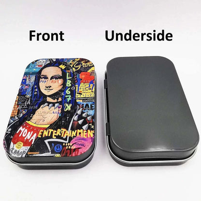 Tinplate Cigarette Case Tobacco Storage Box Flip Cap Humidor Rolling Paper Box Jewelry Candy Coin Key Fishing Organizer Sealed Good Vibrations Adult Super Store